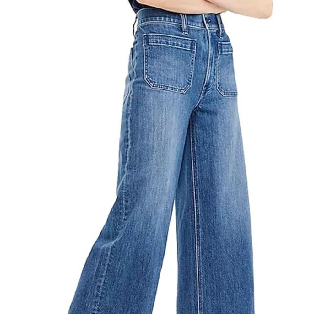 j. crew wide-legged cropped jean pants sz 23 petite